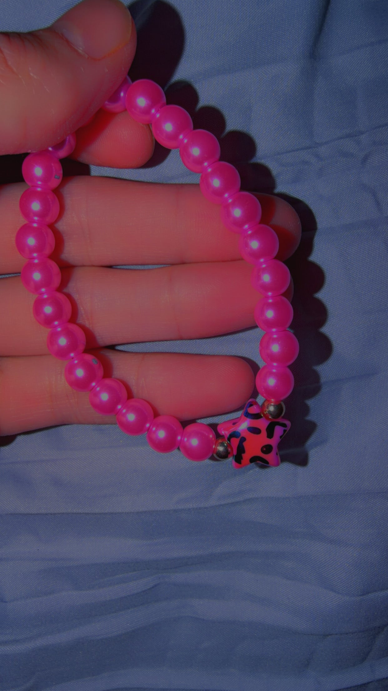 Pink cheetah girl bracelet