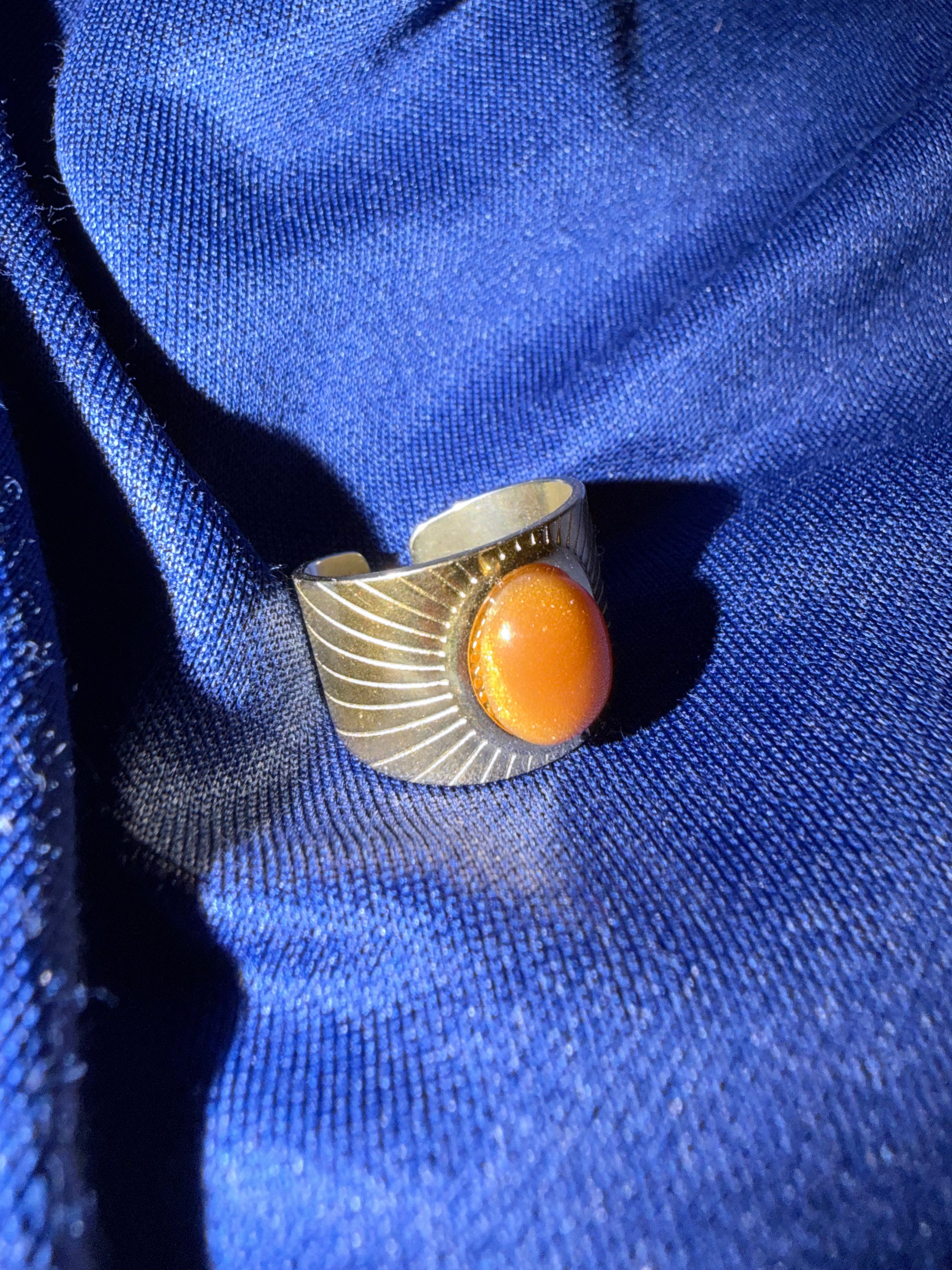 Orange Bead Ring (adjustable)