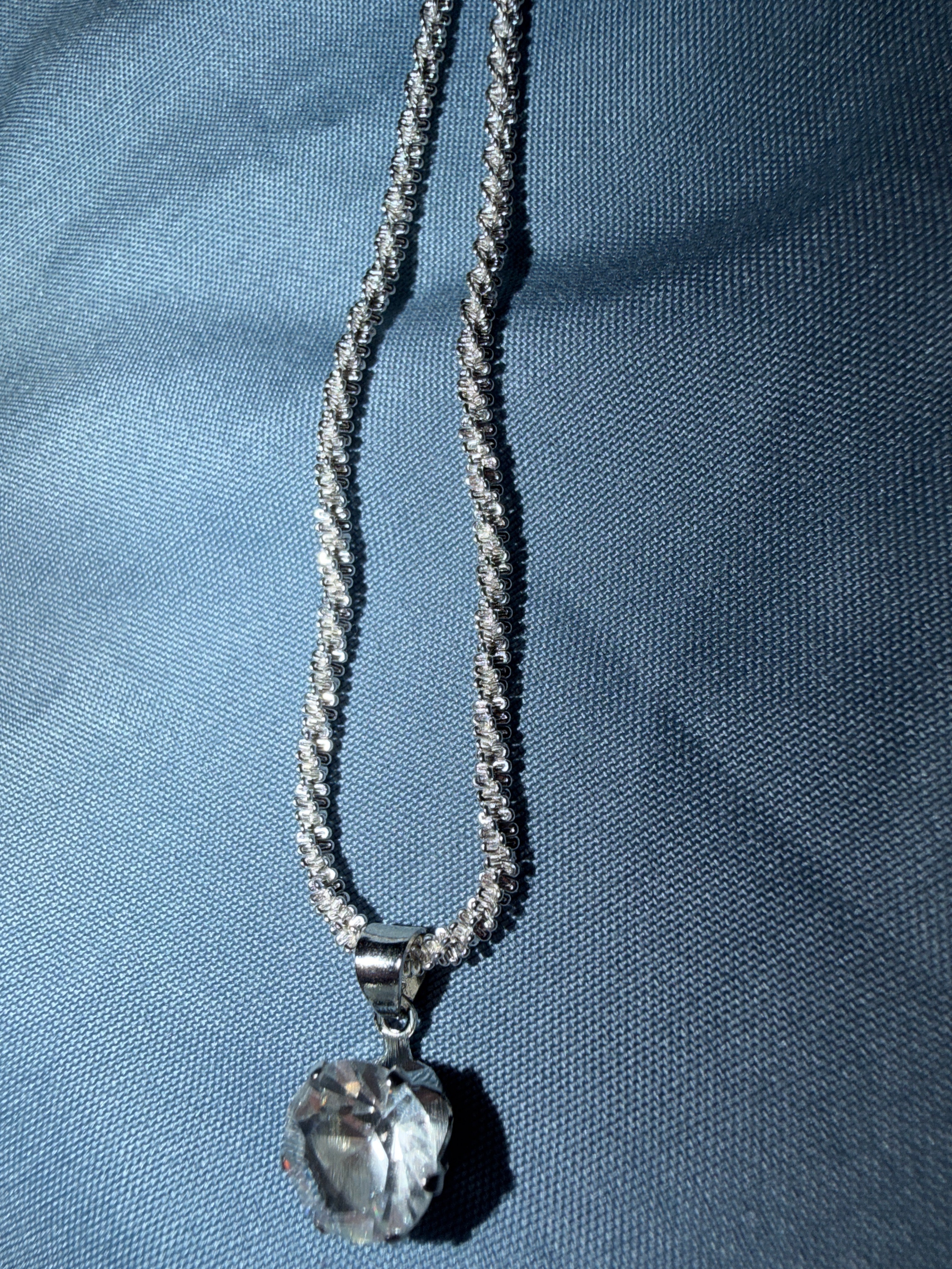 Silver diamond necklace