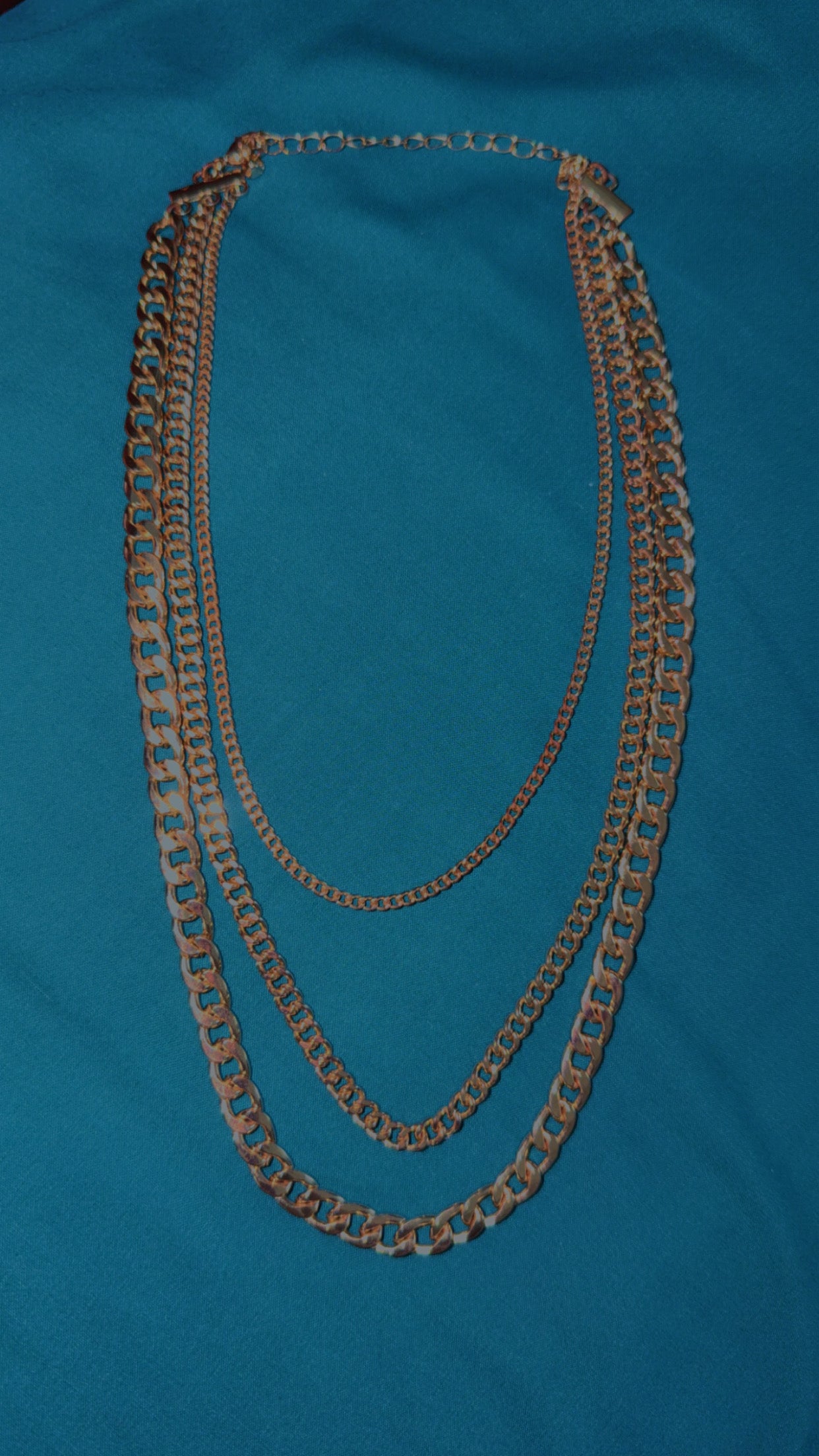 Three piece Gold necklace set
