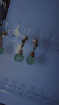 Green pearl earrings
