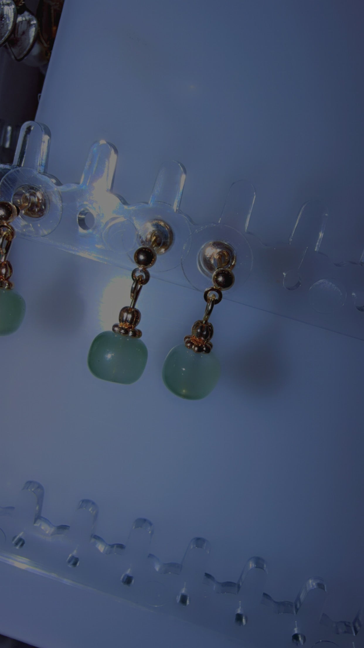Green pearl earrings