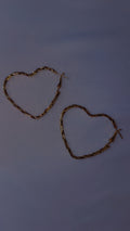 Gold Heart Hoop Earrings