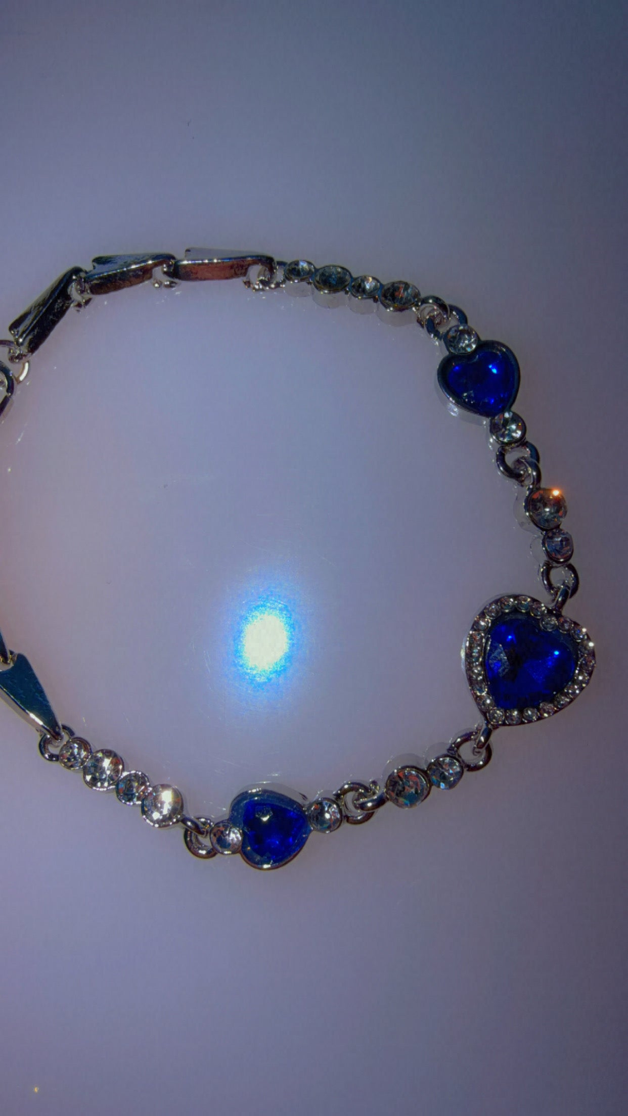 Silver sapphire bracelet ￼