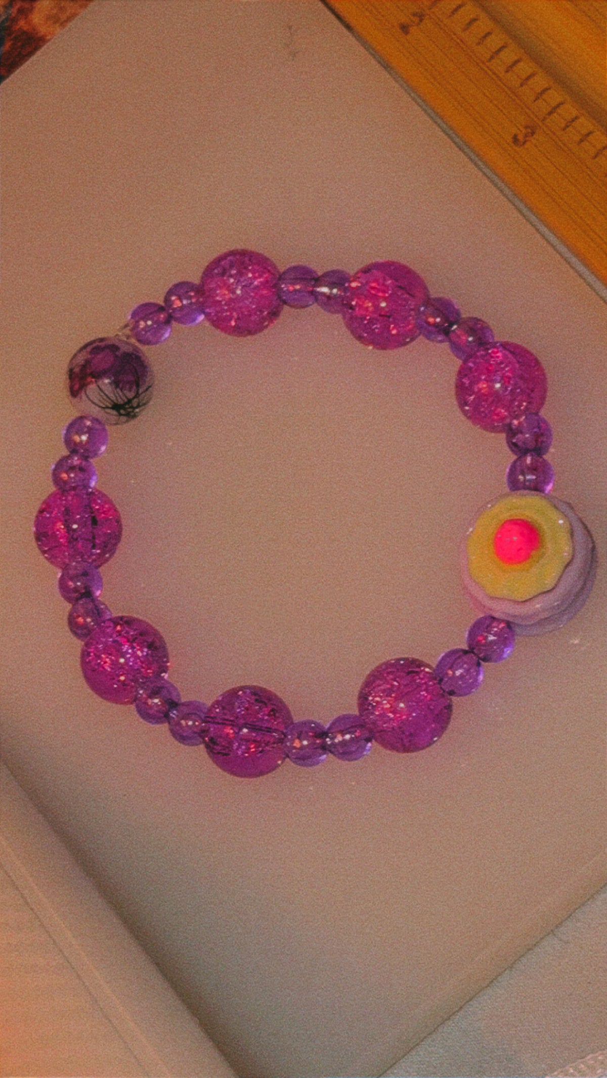 Purple cupcake bracelet