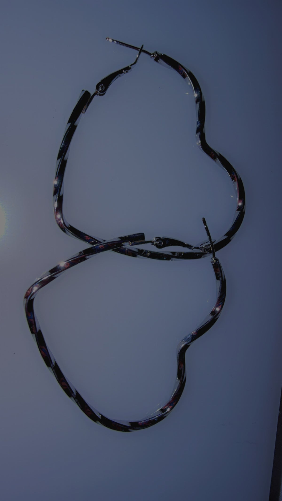 Silver Heart hoop earrings
